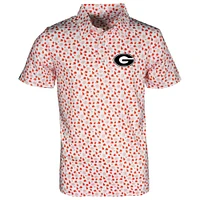 Youth Garb White Georgia Bulldogs Earnest Allover Print Polo