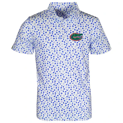 Youth Garb White Florida Gators Earnest Allover Print Polo