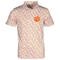 Toddler Garb White Clemson Tigers Earnest Allover Print Polo