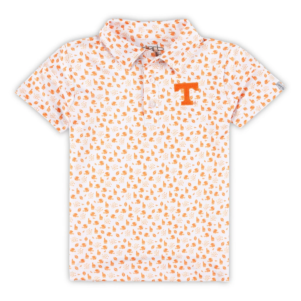 Toddler Garb White Tennessee Volunteers Earnest Allover Print Polo