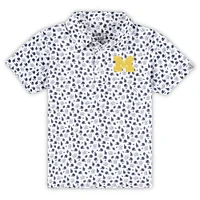 Toddler Garb White Michigan Wolverines Earnest Allover Print Polo