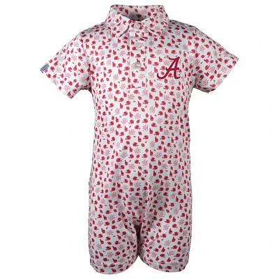 Infant Garb White Alabama Crimson Tide Earnest Polo Romper