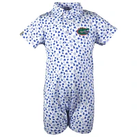 Infant Garb White Florida Gators Earnest Polo Romper