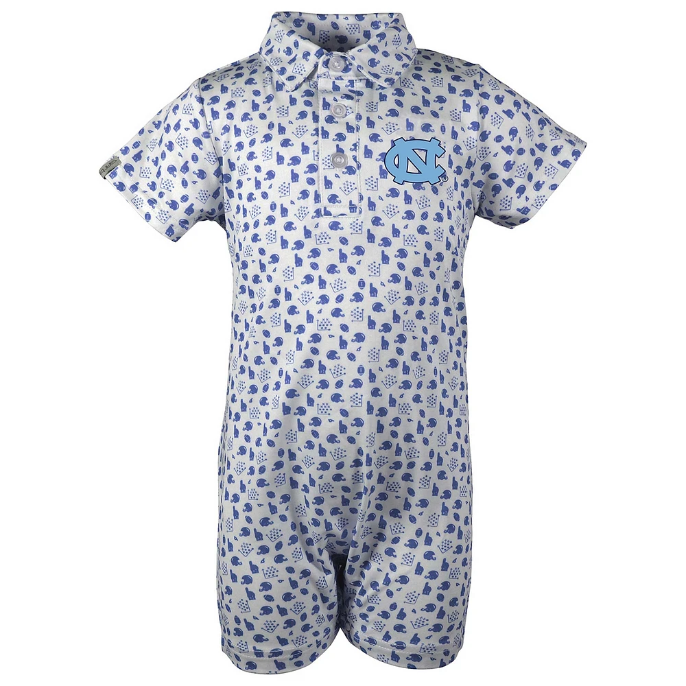 Infant Garb White North Carolina Tar Heels Earnest Polo Romper