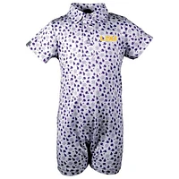 Infant Garb White LSU Tigers Earnest Polo Romper