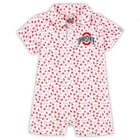 Infant Garb White Ohio State Buckeyes Earnest Polo Romper