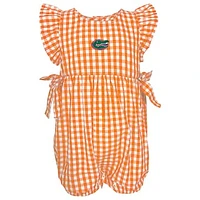 Girls Infant Garb Orange Florida Gators Constance Gingham Romper