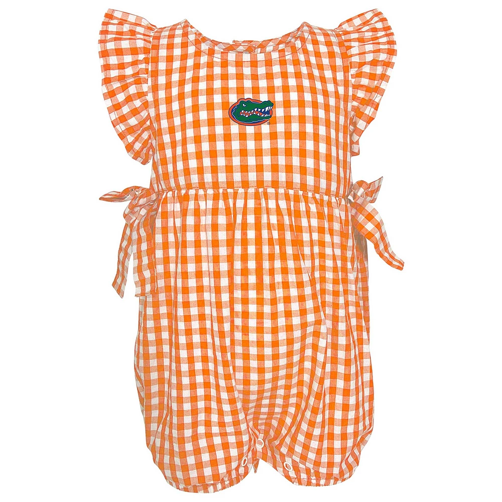 Girls Infant Garb Orange Florida Gators Constance Gingham Romper