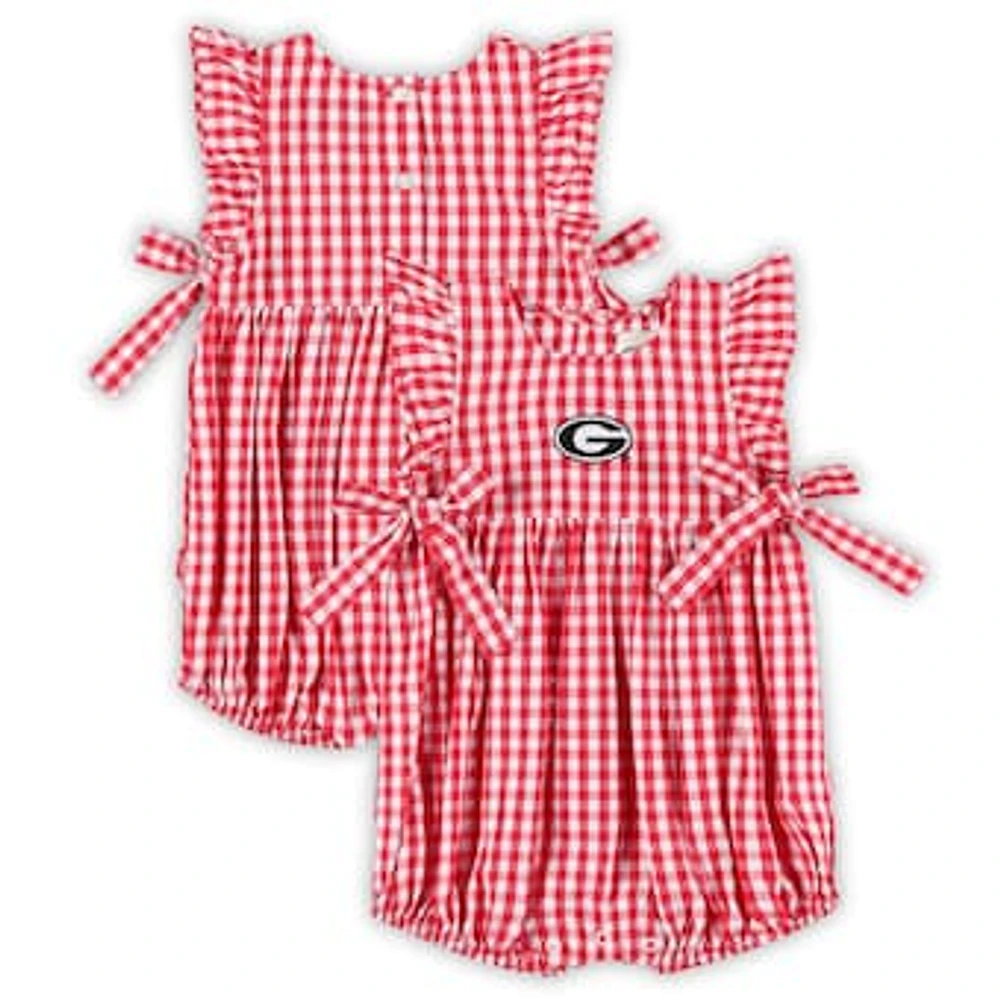 Girls Infant Garb Red Georgia Bulldogs Constance Gingham Romper