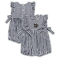 Girls Infant Garb Navy Notre Dame Fighting Irish Constance Gingham Romper