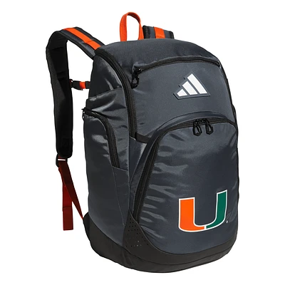 adidas Gray Miami Hurricanes 5-Star Team 2 Backpack