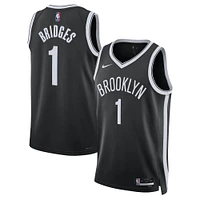 Unisex Nike Mikal Bridges Black Brooklyn Nets Swingman Jersey - Icon Edition