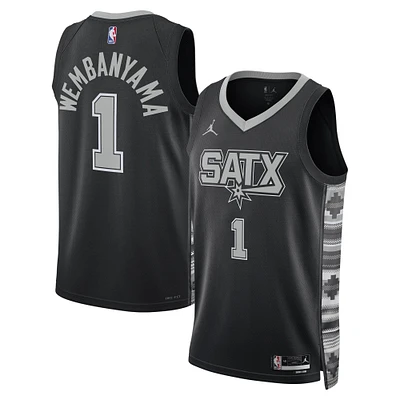 Unisex Jordan Brand Victor Wembanyama Black San Antonio Spurs Swingman Jersey - Statement Edition