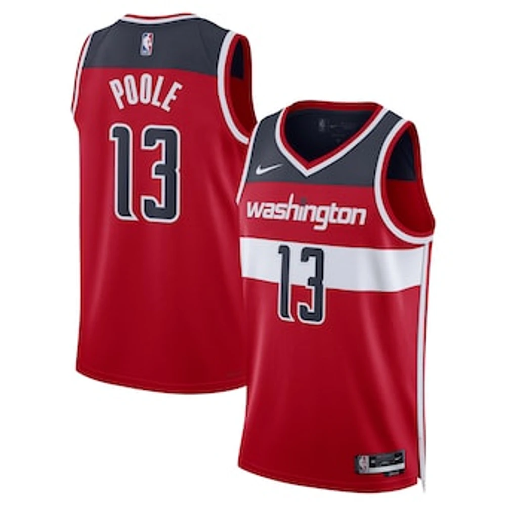 Unisex Nike Jordan Poole Red Washington Wizards Swingman Jersey - Icon Edition