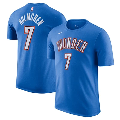 Men's Nike Chet Holmgren Blue Oklahoma City Thunder Icon Edition Name & Number T-Shirt