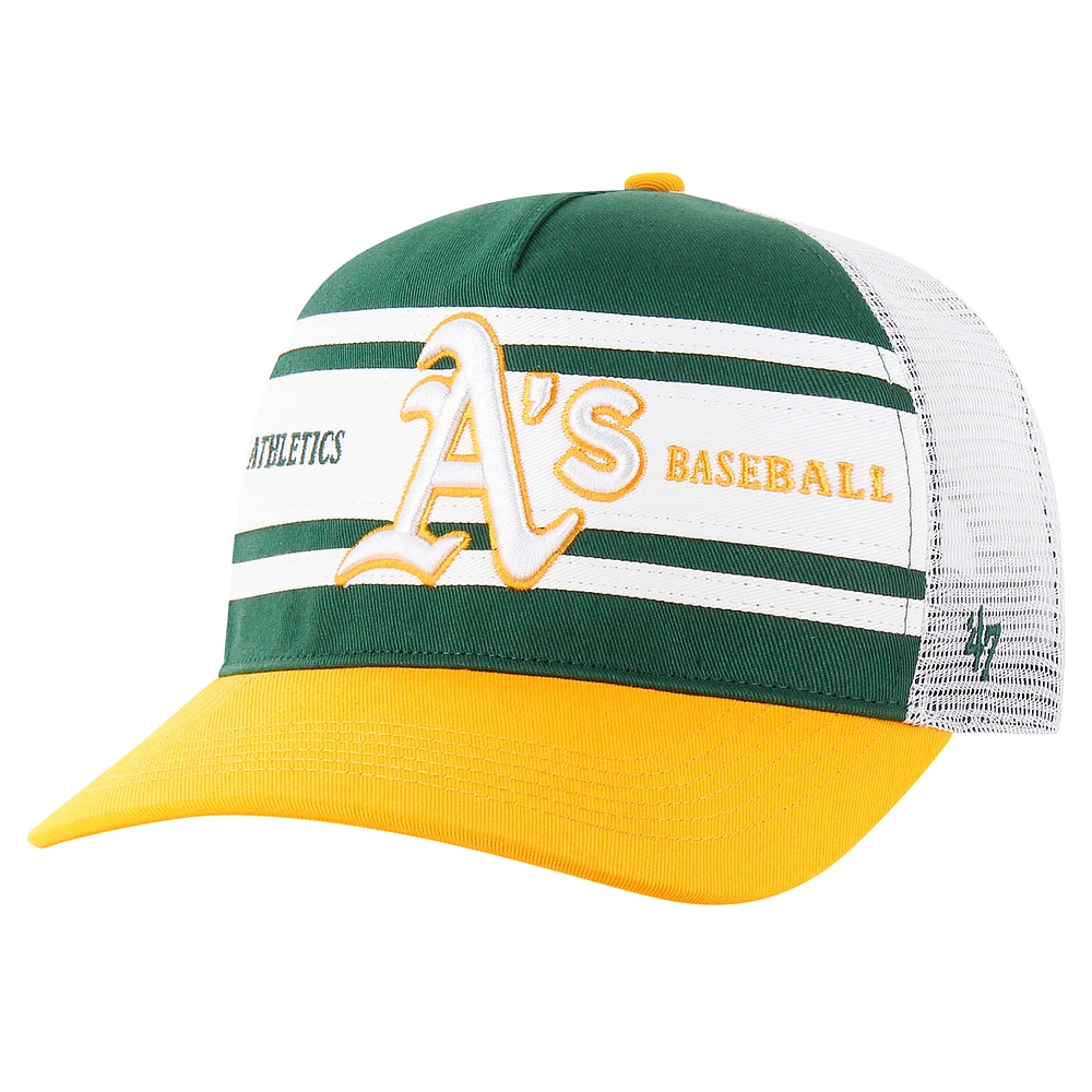 Men's '47 Green Athletics Gridiron Super Stripe Relaxed Trucker Hitch Adjustable Hat