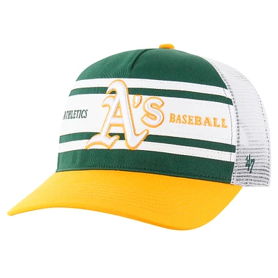 Men's '47 Green Oakland Athletics Gridiron Super Stripe Relaxed Trucker Hitch Adjustable Hat