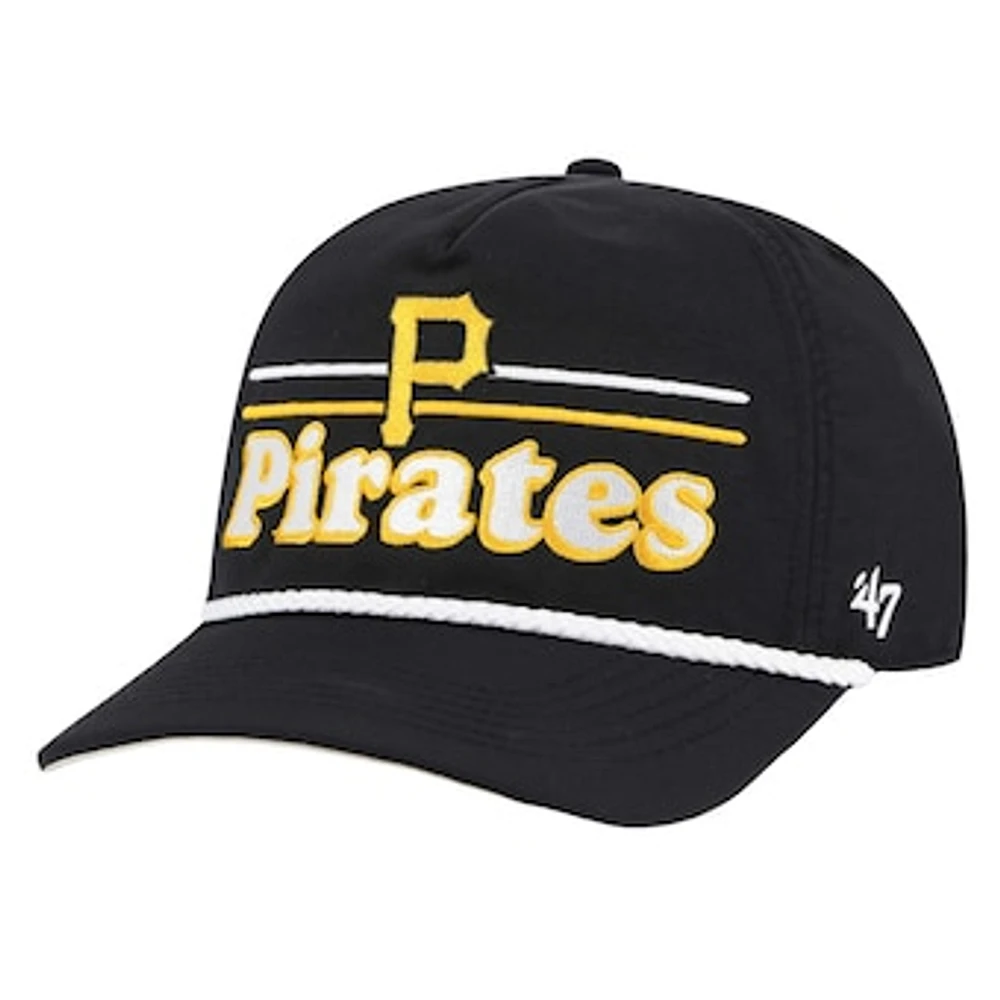 Men's '47 Black Pittsburgh Pirates Campscape Hitch Adjustable Hat