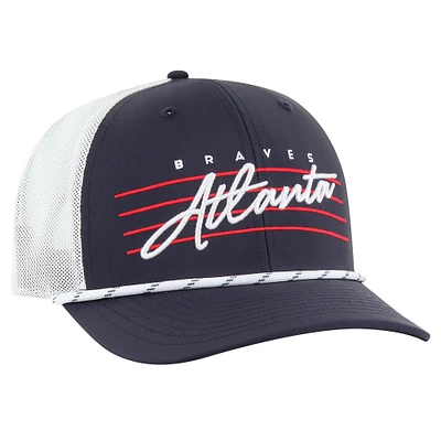 Men's '47 Navy Atlanta Braves Downburst Trucker Adjustable Hat