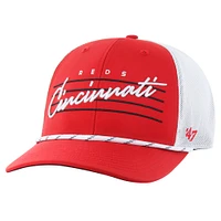 Men's '47 Red Cincinnati Reds Downburst Trucker Adjustable Hat