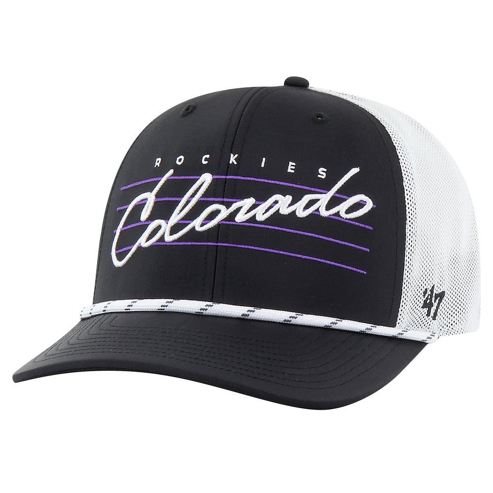 Men's '47 Black Colorado Rockies Downburst Trucker Adjustable Hat