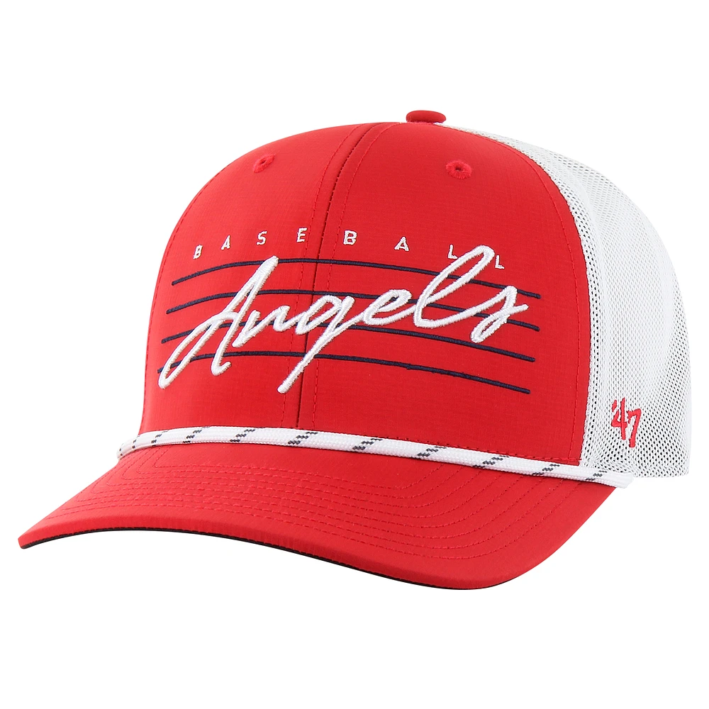 Men's '47 Red Los Angeles Angels Downburst Trucker Adjustable Hat