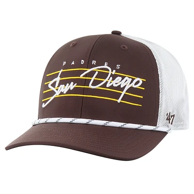 Men's '47 Brown San Diego Padres Downburst Trucker Adjustable Hat