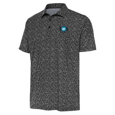 Men's Antigua Black Charlotte FC Terrace Polo