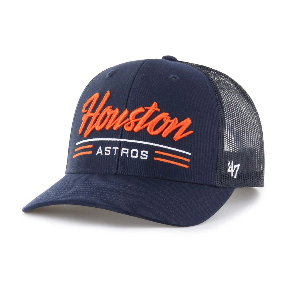 Men's '47 Navy Houston Astros Garner Trucker Adjustable Hat