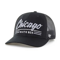 Men's '47 Black Chicago White Sox Garner Trucker Adjustable Hat