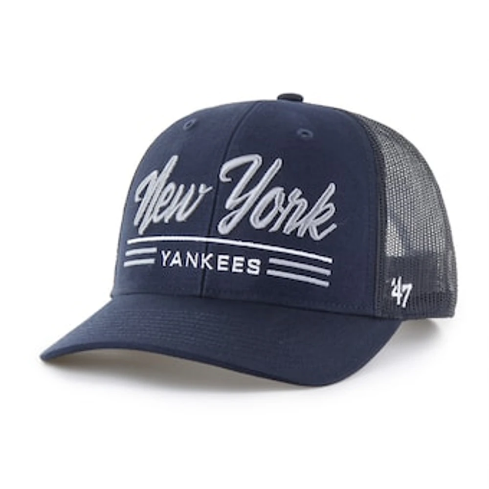 Men's '47 Navy New York Yankees Garner Trucker Adjustable Hat