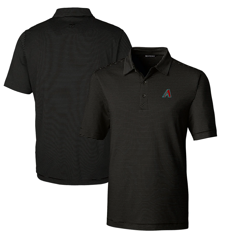 Men's Cutter & Buck Black Arizona Diamondbacks Forge Pencil Stripe Stretch Polo