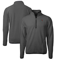 Men's Cutter & Buck  Gray Arizona Diamondbacks Cascade Eco Sherpa Quarter-Zip Jacket