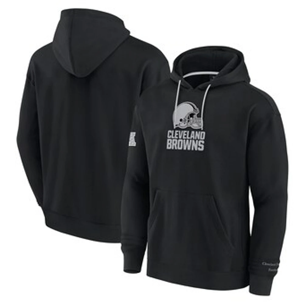 Men's Fanatics Black Cleveland Browns Elements Pace Fleece Pullover Hoodie