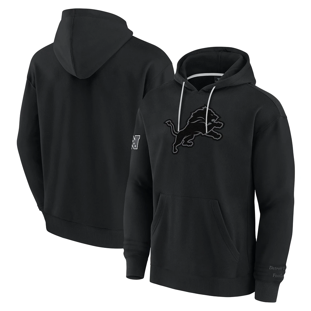 Men's Fanatics Black Detroit Lions Elements Pace Fleece Pullover Hoodie