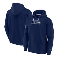 Men's Fanatics College Navy Seattle Seahawks Elements Pace Fleece Pullover Hoodie