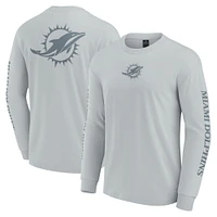 Unisex Fanatics  Gray Miami Dolphins Elements Strive Long Sleeve T-Shirt