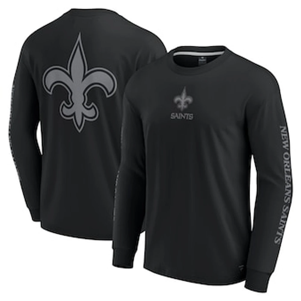 Unisex Fanatics  Black New Orleans Saints Elements Strive Long Sleeve T-Shirt