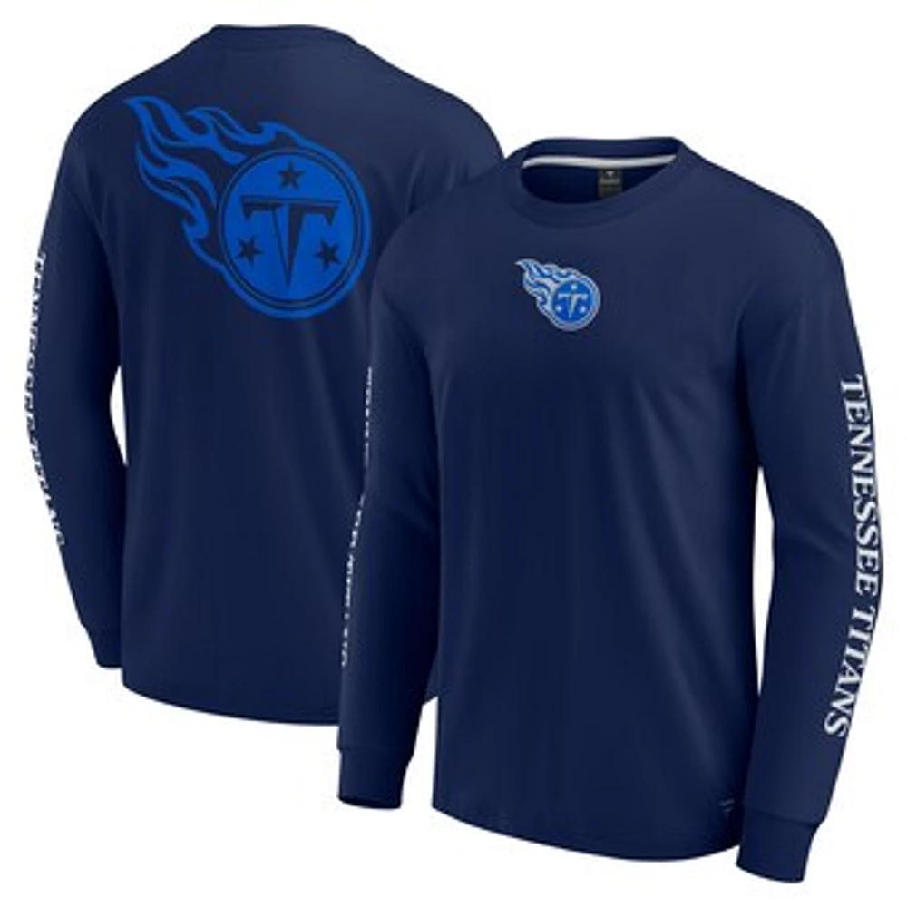 Unisex Fanatics  Navy Tennessee Titans Elements Strive Long Sleeve T-Shirt