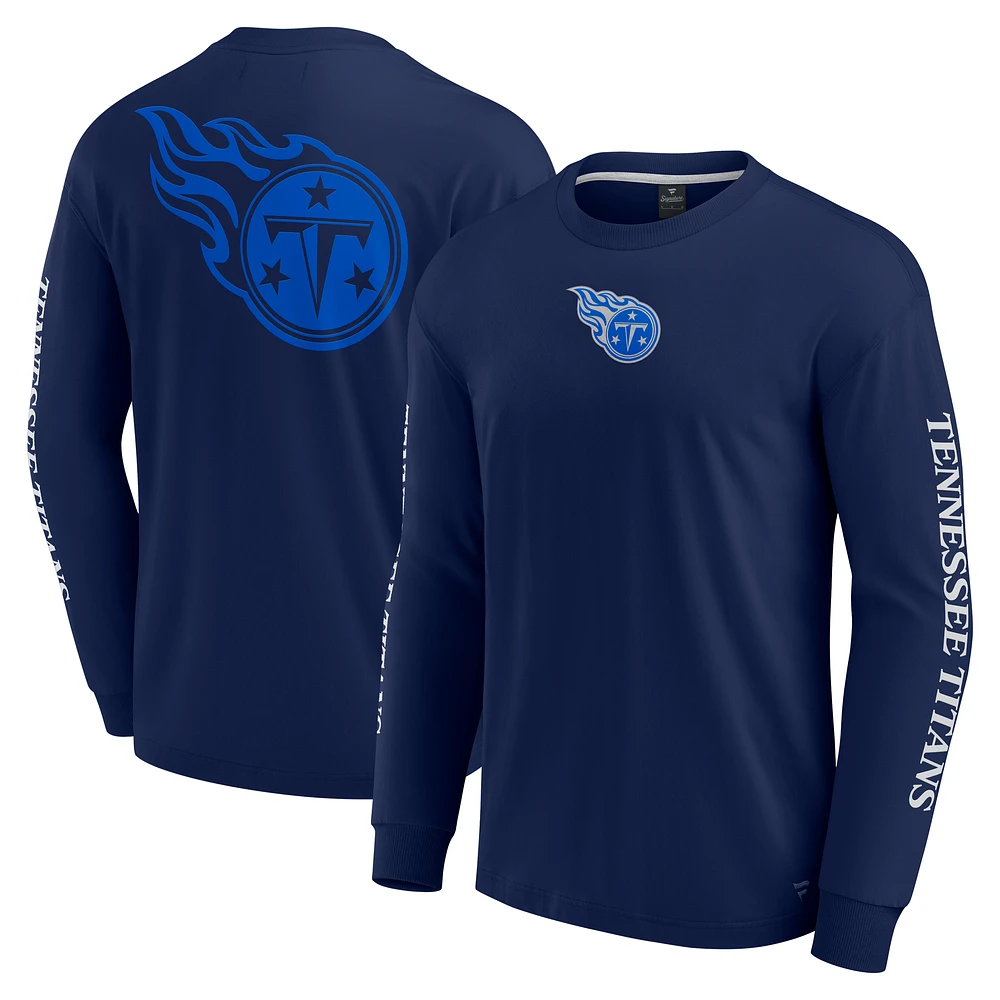 Unisex Fanatics  Navy Tennessee Titans Elements Strive Long Sleeve T-Shirt