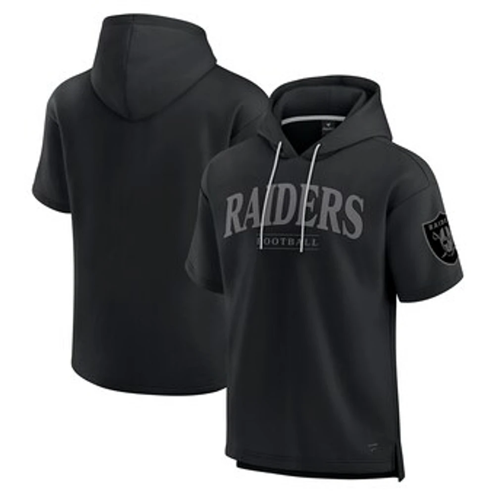 Unisex Fanatics  Black Las Vegas Raiders Elements Ready Short Sleeve Pullover Hoodie