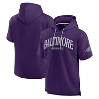 Unisex Fanatics  Purple Baltimore Ravens Elements Ready Short Sleeve Pullover Hoodie