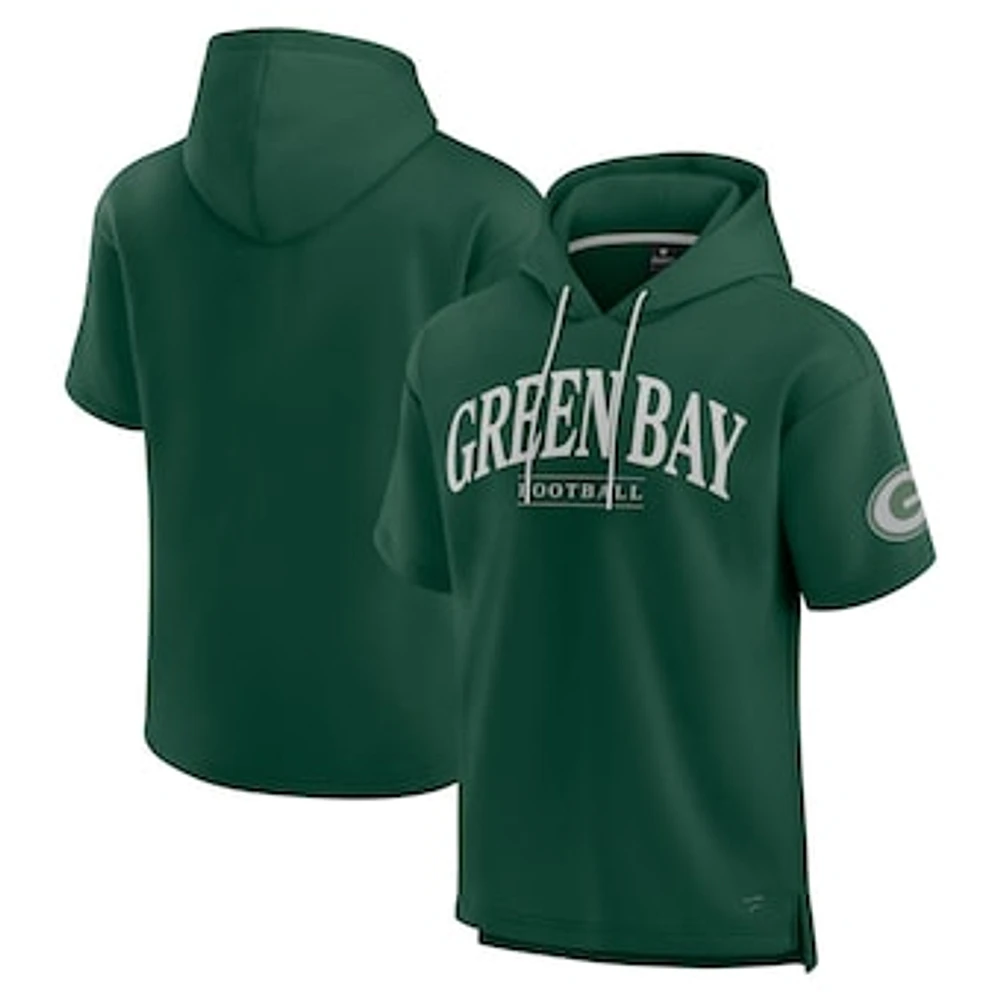 Unisex Fanatics  Green Bay Packers Elements Ready Short Sleeve Pullover Hoodie