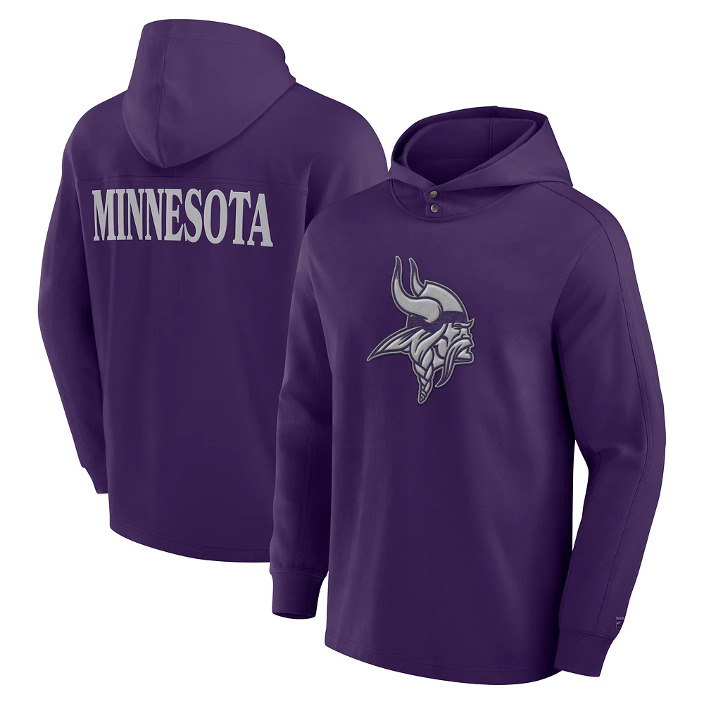 Men's Fanatics Purple Minnesota Vikings Elements Blaze Tri-Blend Long Sleeve Hoodie T-Shirt