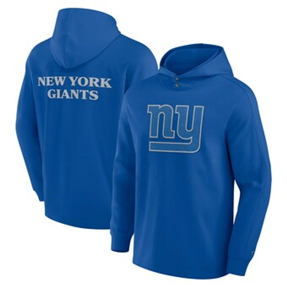 Men's Fanatics Royal New York Giants Elements Blaze Tri-Blend Long Sleeve Hoodie T-Shirt