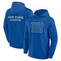 Men's Fanatics Royal New York Giants Elements Blaze Tri-Blend Long Sleeve Hoodie T-Shirt