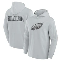 Men's Fanatics Gray Philadelphia Eagles Elements Blaze Tri-Blend Long Sleeve Hoodie T-Shirt