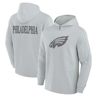 Men's Fanatics Gray Philadelphia Eagles Elements Blaze Tri-Blend Long Sleeve Hoodie T-Shirt