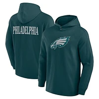 Men's Fanatics Midnight Green Philadelphia Eagles Elements Blaze Tri-Blend Long Sleeve Hoodie T-Shirt