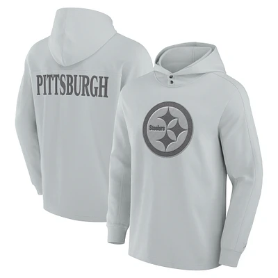 Men's Fanatics Pittsburgh Steelers Elements Blaze Tri-Blend Long Sleeve Hoodie T-Shirt